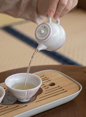 德化窑变红水陶瓷滴变茶壶球孔主人壶渐红釉80620把玩壶冰开片裂