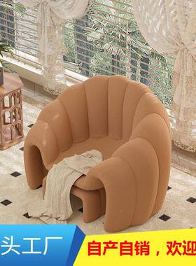 法式奢轻孔雀创意椅小户椅型客厅阳台单单人休闲区OEL洽谈沙发设