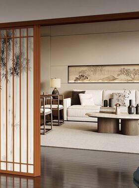 宋竹影推拉氏门宋WPW氏美学璃玻印花室内隔断门吊轨道折叠门