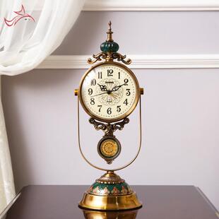 欧式座钟摆件家用客厅桌面时钟时尚古钟美创意台式摆LKX钟式台表