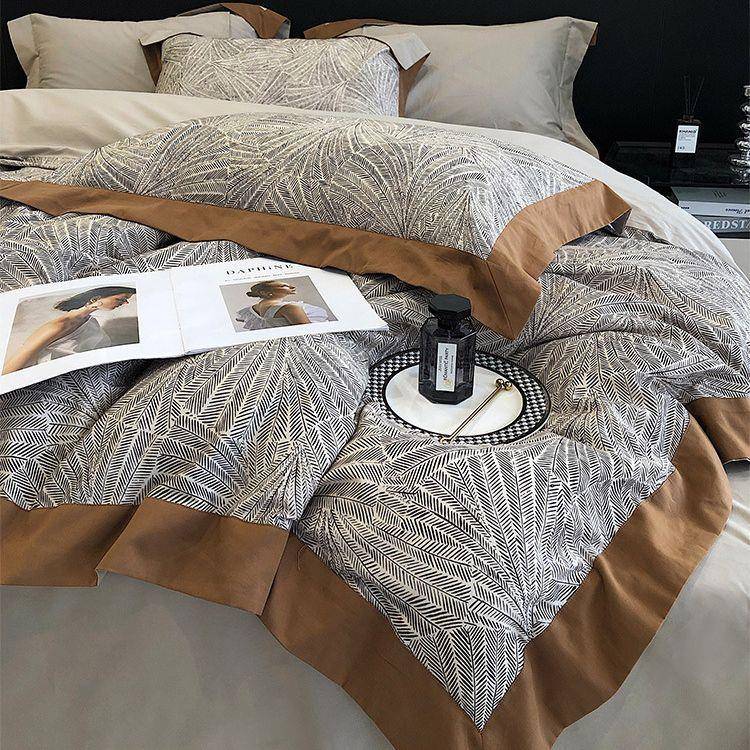 美s式轻高端磨毛四件套ydmn纯长棉绒棉100全棉印花被套奢秋冬床上