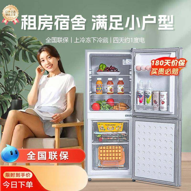 小级冰箱家冰箱一能效宿舍用租房用小型电迷你双DRA门冰箱省电办