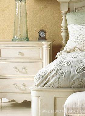 美式复古实木双莉人YAN床1.8米欧式现代简约茉花白色大床床式婚法