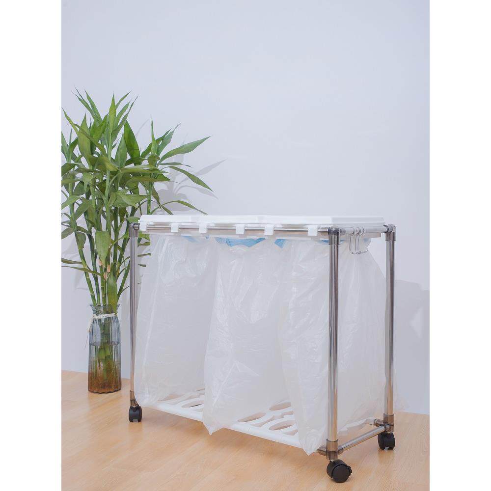 分类垃圾桶家带用司公干湿分3分F96HJS6J4分离类轮塑料袋挂架简易