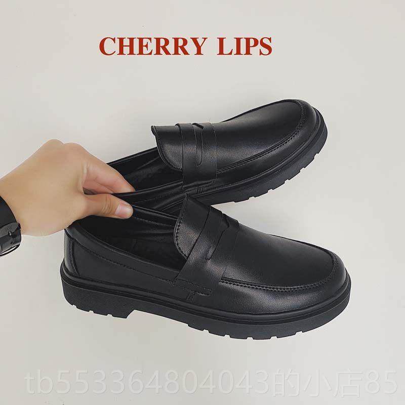 高档不系皮带男纯黑色百搭青少年男装商务鞋休潮闲流英伦发型师配