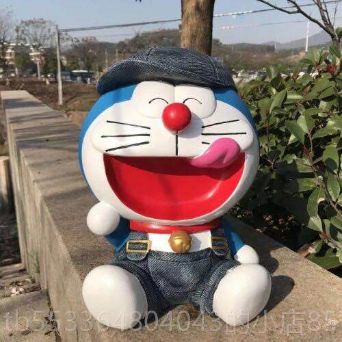 高档创意大号当猫人叮儿童存钱罐不怕摔蓝成胖子超储蓄罐桌面摆件