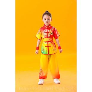 高档儿童武表演服装中国风舞龙打舞狮鼓服练男女童功术夫比赛练功