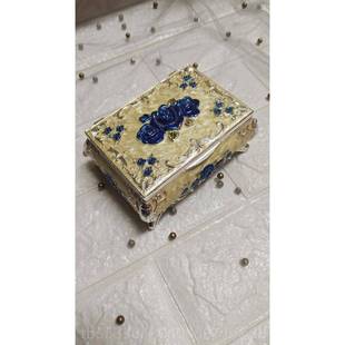 高档出口俄斯罗式珐瑯彩釉绘非手木质锡合金心形首饰盒欧生日礼品