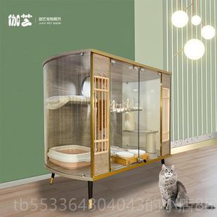 高档猫别猫墅全大型大空间家猫屋豪华咪实木产房柜子用猫窝猫笼定