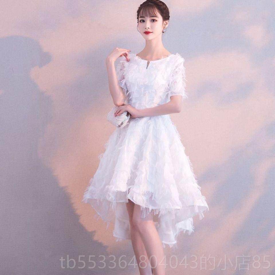 高档会晚礼服旗袍前短后宴长中国女伴娘2服205新型刺绣服表演装