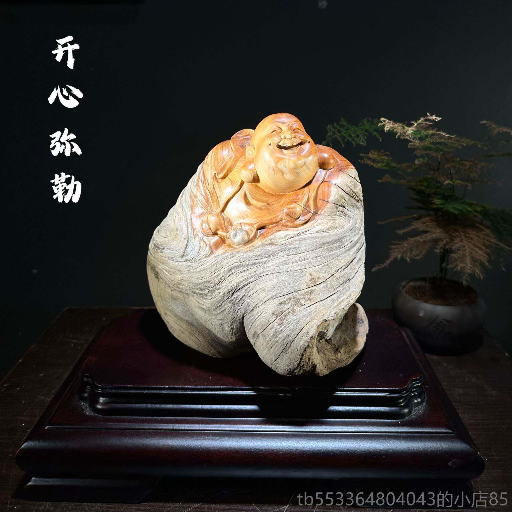 高档崖柏摆件金楠木老山檀雕香叶紫小檀丝沉香观音关公弥勒佛像根