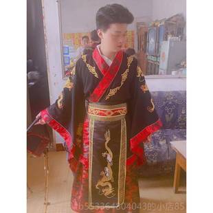 高档古代秦始皇楼服服装秦朝皇袍帝服大王汉武大帝天子服龙戏影演