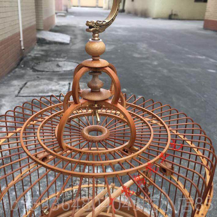 高档白圆鸟绣眼 老黑波笼 将军膀金青 竹制笼 留青 广式清远竹鸟