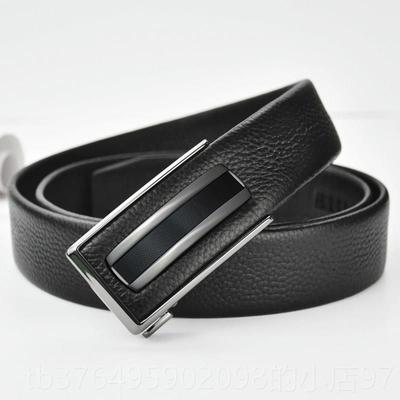 新款男皮带皮自动扣内穿式商务士正装年头真层牛皮腰带中年青裤带