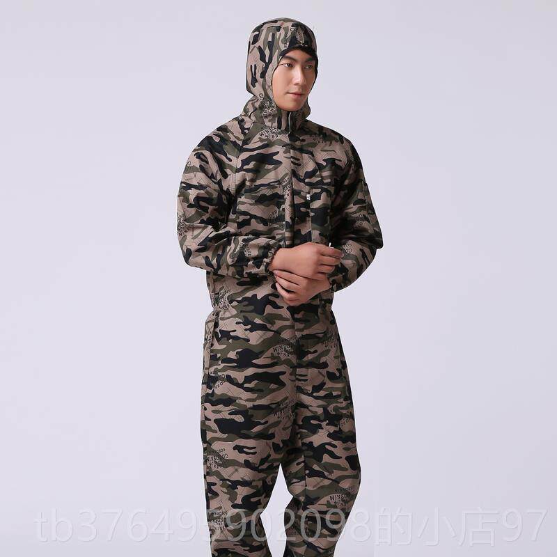 新款长袖迷彩连户体工耐作服汽修服外养厂服磨耐殖脏连帽劳保服搬