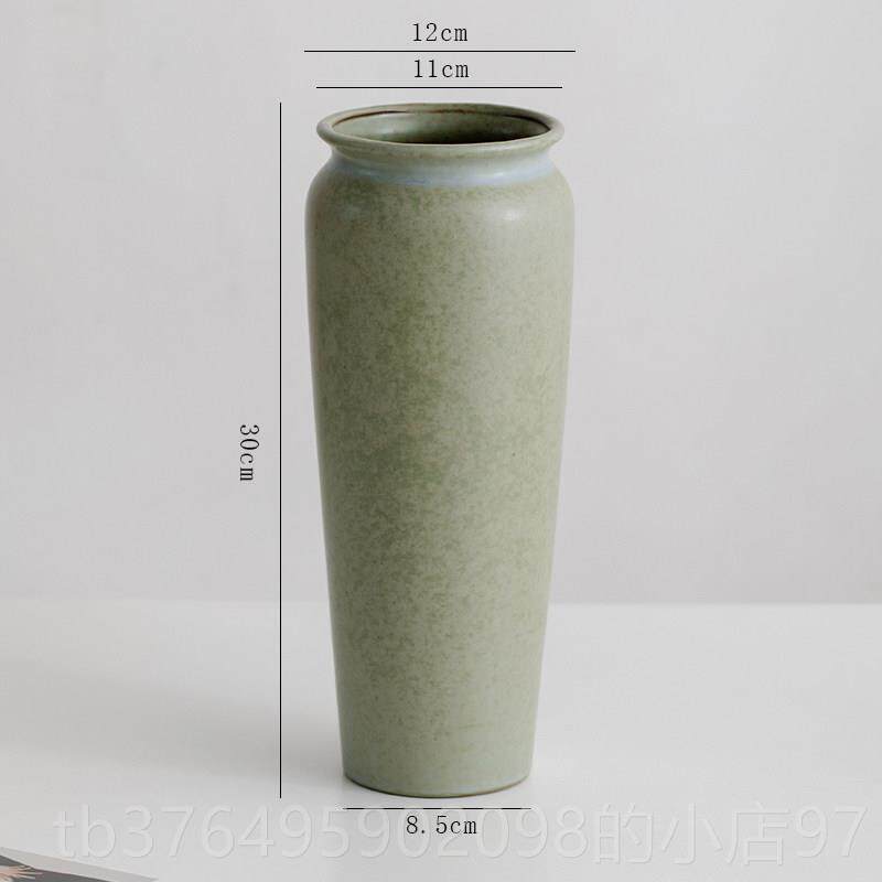 新款蜀门大口复古陶装饰花瓶瓷花干鲜花陶罐桌面书房茶室客厅插花
