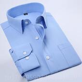 纯色衬藏青色衬衣男士 新款 寸 男长袖 商职业工装 202务春季 中青5年衫