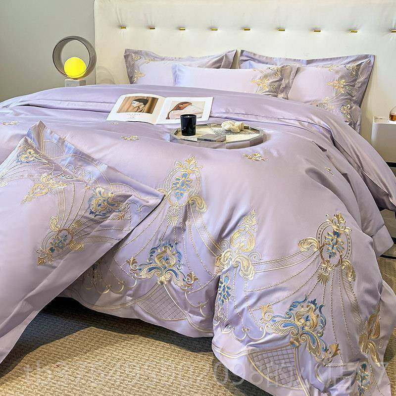 新款欧式风红色婚四件套纯棉上全棉被套婚庆刺床绣婚结礼陪嫁喜被