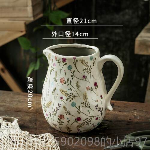 新款水壶陶美瓷花瓶摆件厅插花水培器皿创法式式覆古客田园风高意