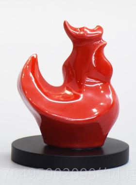 新款三彩艺十二生肖公迷你陶瓷摆件务桌面办室生日商礼品洛特阳色