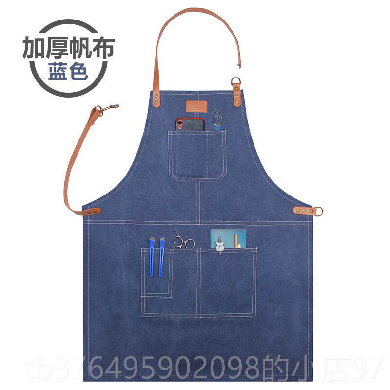 新款高级牛仔布裙定制咖啡焙奶围茶店餐女饮专烘用厨房帆布抱婴袋