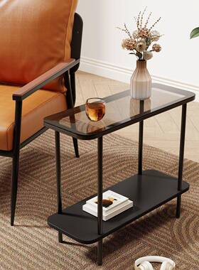 超窄用小桌子简易沙发侧FYY边茶几家头极卧室窄床柜轻奢角几置物