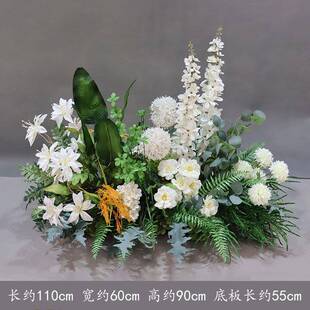 新款森系订道婚婚仿庆地排花婚礼花柱花YMO艺路引花商真业美陈橱