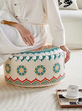 意式飘窗懒人坐VWA美墩沙发客厅网榻榻米地上小脚踏红彩色创布艺