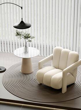 轻奢单人沙发椅客厅布艺阳单人YGP卧室台懒人休闲椅计师沙发设椅