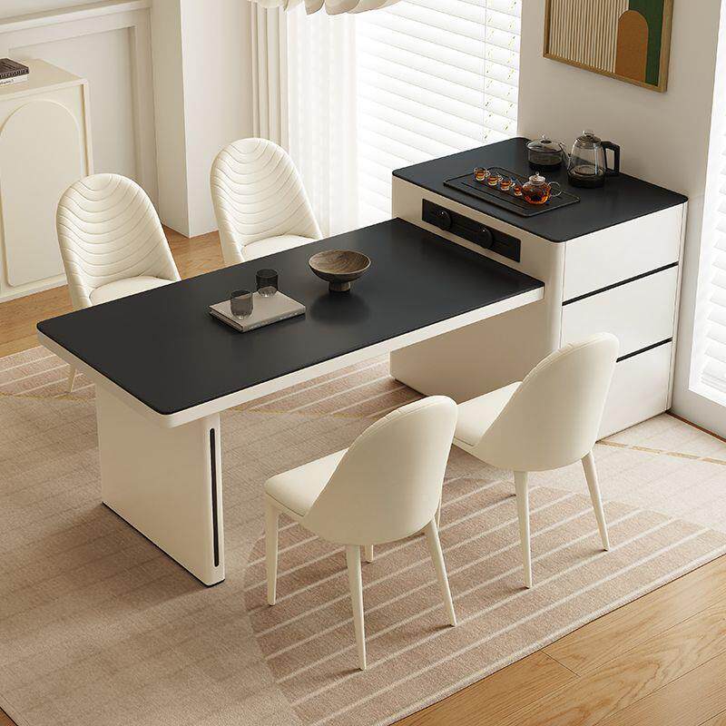 初屋简BCA厅约岛台茶烧水壶一体桌可伸缩储物客家具岩板餐茶桌桌