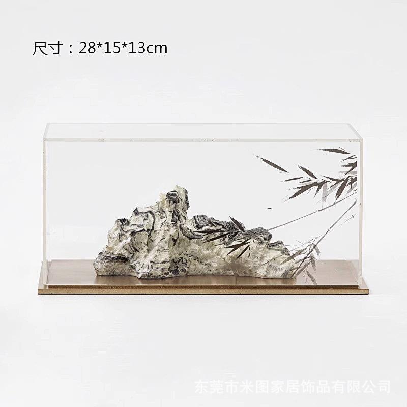 中亚式创意假山竹叶石摆件客厅新书板房克力样房酒IED店软装饰品