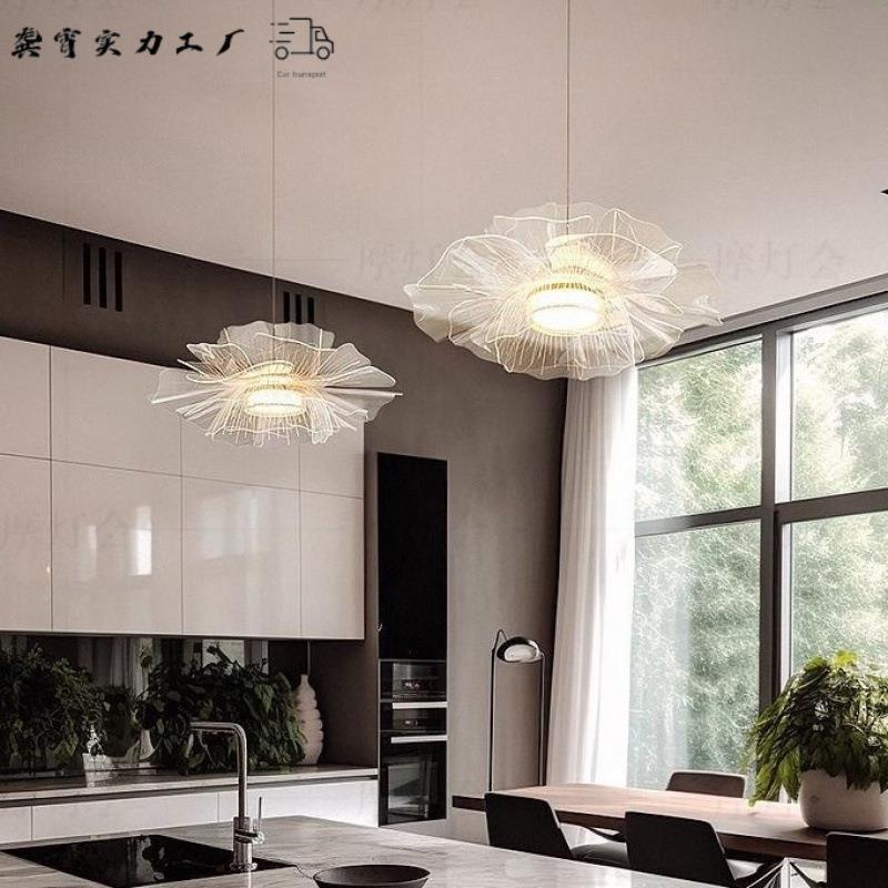 厅吊灯眼创意设计师全光谱护餐吊吧餐KOK台餐桌感厨护眼室内走廊