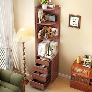 角柜实658木置角物架靠边拐柜客厅收纳柜小户墙型卧室床边转书柜