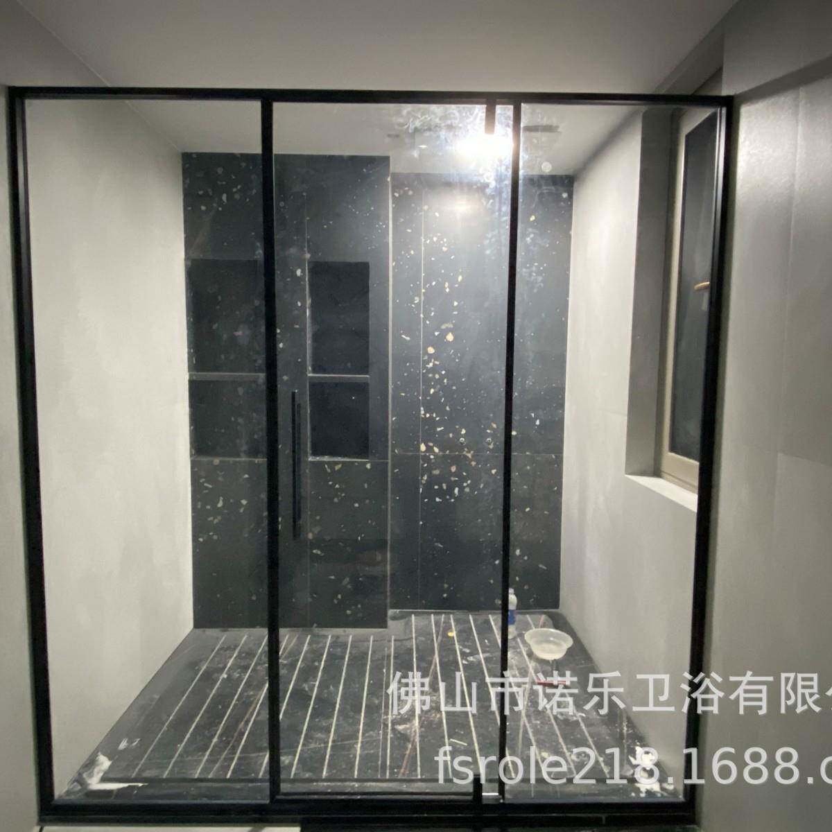 淋工厂卫间浴房洗澡房室生沐浴房弧扇形不锈钢简易干249湿浴分离