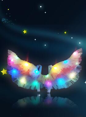 蝴翅膀子背饰T台彩虹蝴蝶翅膀燕型背饰蝶发光IOF仙棒表演花小垒德