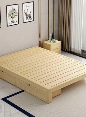 榻床架子实木床榻板无床头单人全床成人QME排骨架双人米床家用塌