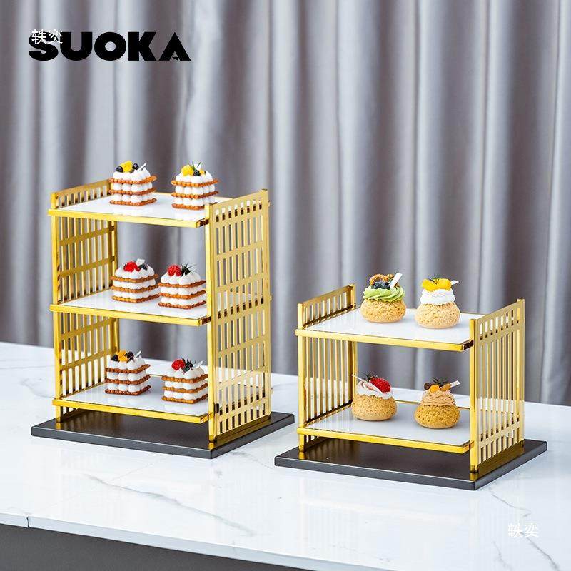 欧水式AJJ酒创意三层下午茶点心架店甜品台展示架糕果蛋托盘茶歇