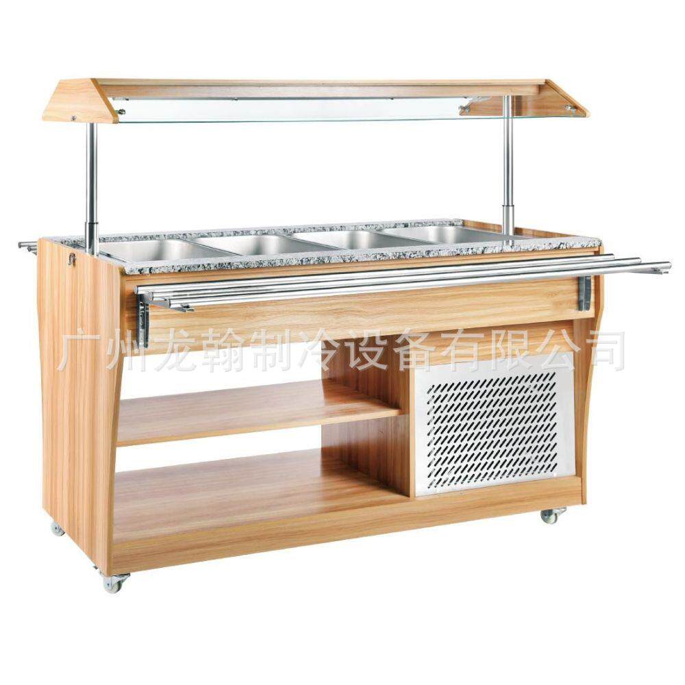 自助餐冰台明档海鲜展示柜商用饭店火锅店点菜冷藏不锈钢布菲台