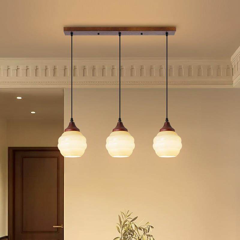 长线中古小吊灯单道风格柿子走廊阳台楼梯餐厅吊灯三头创意过蜂窝
