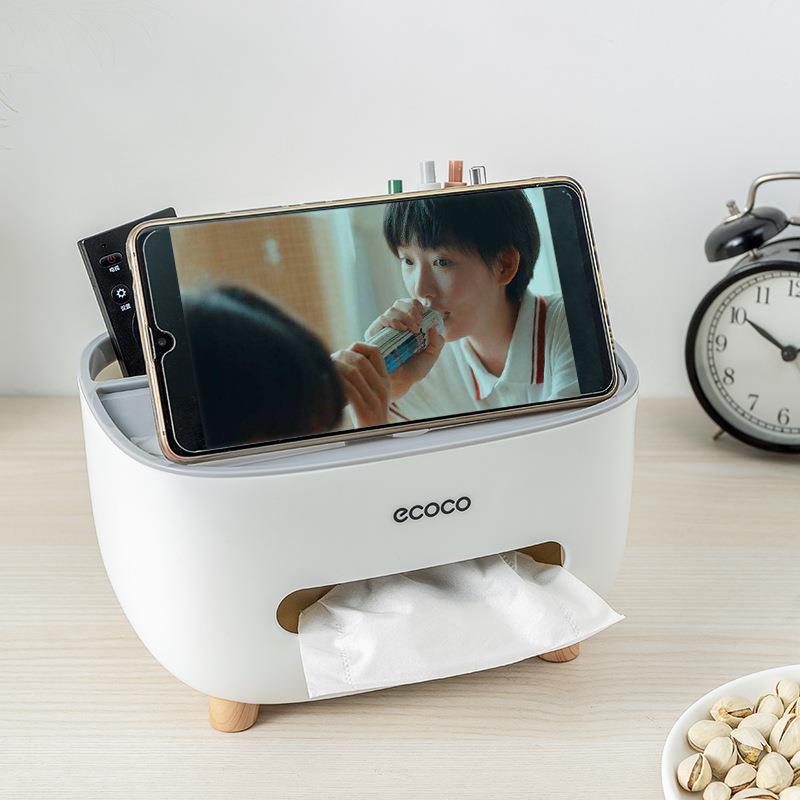 9WOR床头柜茶几桌面收纳盒 餐桌客厅大号多格收纳 化妆品梳妆台抽