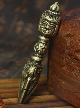 尼泊尔手工铜制普巴金刚橛普巴长约9厘米小巧便携