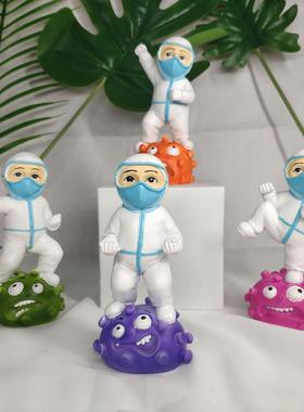 树脂工艺品抗疫逆行者纪念摆件 致敬白衣天使办公卧室桌面装饰品