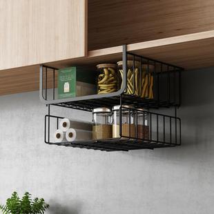 9WOR厨房橱柜下挂置物架 304不锈钢吊柜下挂篮柜内悬挂收纳柜子下