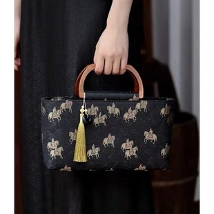 唐晋马手提包交织宋锦24年新款手拎包大气复古风中国风配旗袍包方