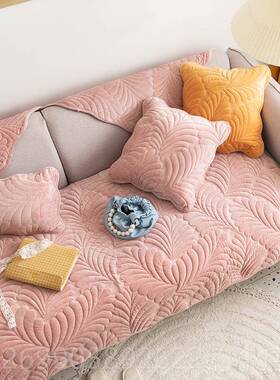 正品M.L沙i发e 叶有清风 北欧ins发垫坐垫毛绒秋冬复f古沙套罩巾