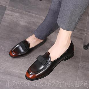 社会小懒人套脚豆豆夜店伙发型师男鞋 伦休闲复古小皮鞋 韩 英鞋 正品