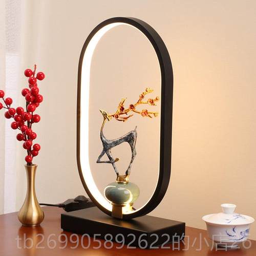 正品触鹿摸遥控新中式灯卧室床头温馨浪漫现代禅玄意关福摆件台调