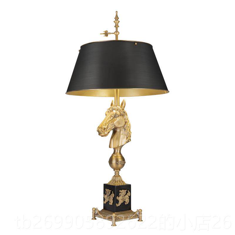 正品出台口美式高档客厅覆书房办公桌古典艺术全铜灯别墅装饰铜纯