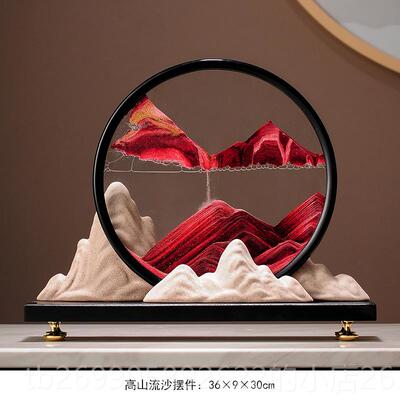正品迎松山客水流沙画摆禅件中式意玄关办公新室茶室装饰品沙漏解