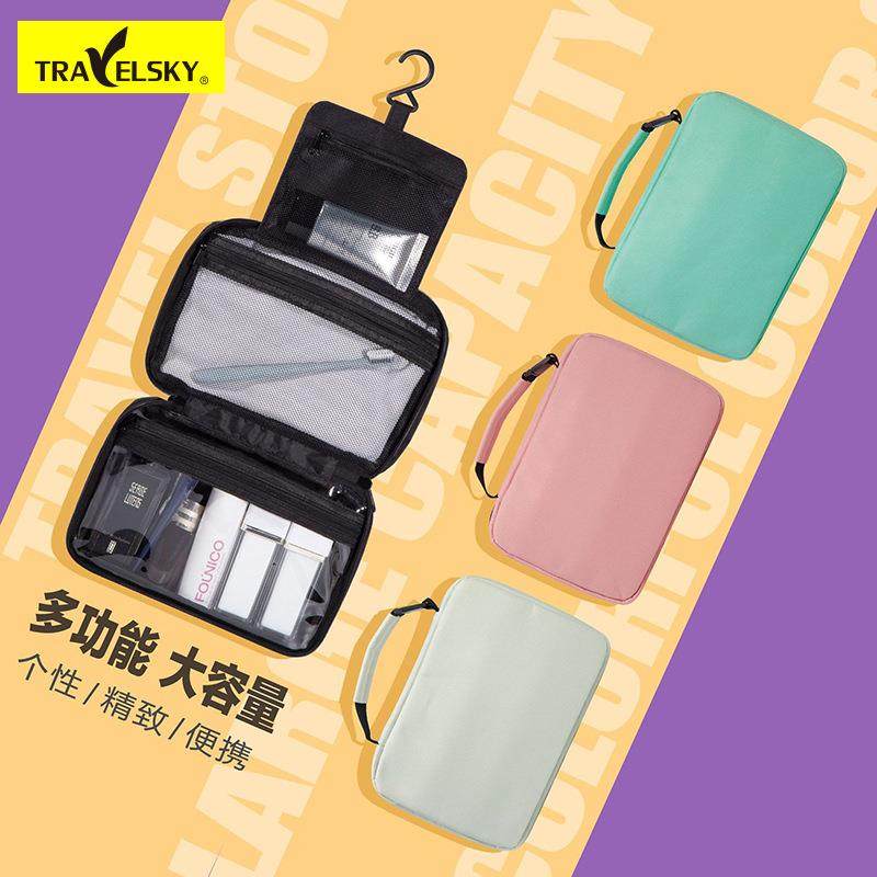 旅游三折洗漱包男士便携防水收纳包干湿分离大容量出差收纳